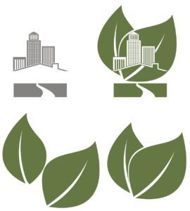 Icon describing the concept of green energy and recycling